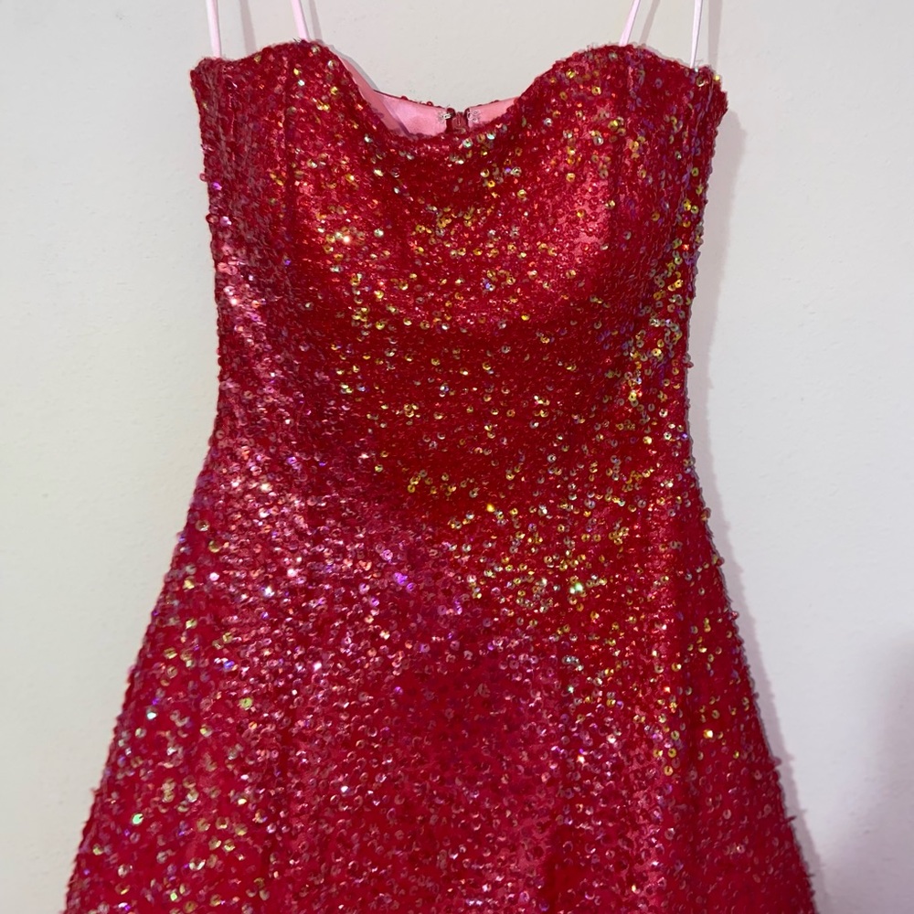 hot pink ombre prom dress